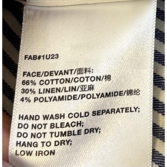 LAFAYETTE 148 Striped Shirt Dress 10 Button Front Sleeveless Nautical Classic - Picture 8 of 12